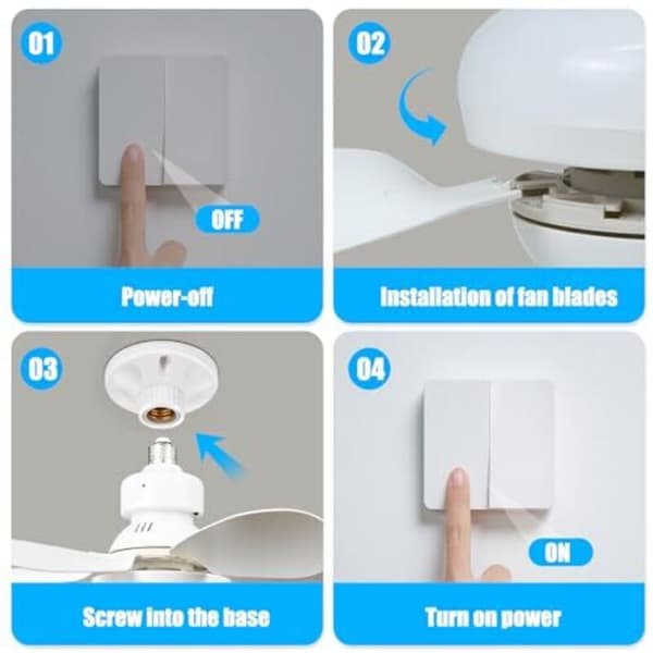 Silent LED Ceiling Fan with Light Remote Control 3 Dimmable Modes 3 Speeds Timer for Bedroom Living Room Kitchen Office
