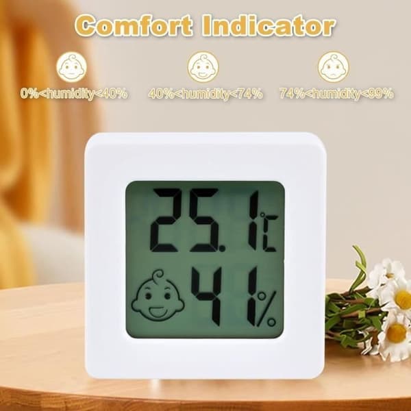 4-pack inomhustermometer, mini digital inomhustermometer, väggmonterad liten inomhushygrometer med hög precision för hemmalager