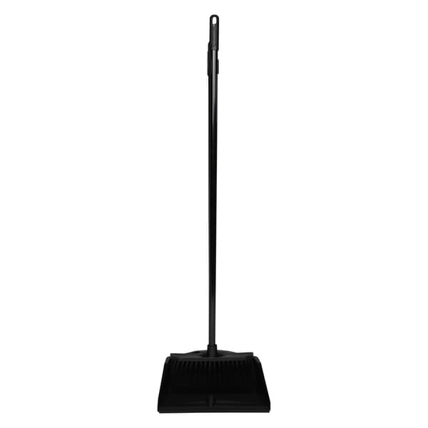 Dustpan and brush with handle black