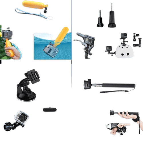 Action Camera Accessory Kit 50 Pieces MultiColor GoPro 9/8/7, Insta 360, DJI Osmo Action