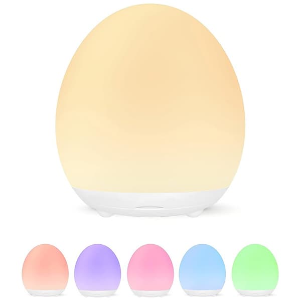 Nursery Egg Lamp, Eye-Friendly Touch Control Rechargeable Baby Night Light with 7 Color Modes, Dimmable Night Feeding Egg Lamp