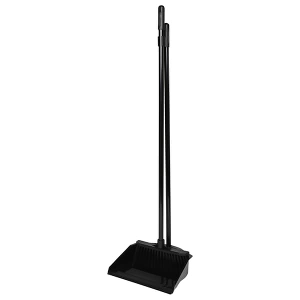 Dustpan and brush with handle black