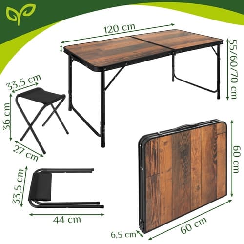 Sammenleggbart bord med stoler - Campingbord