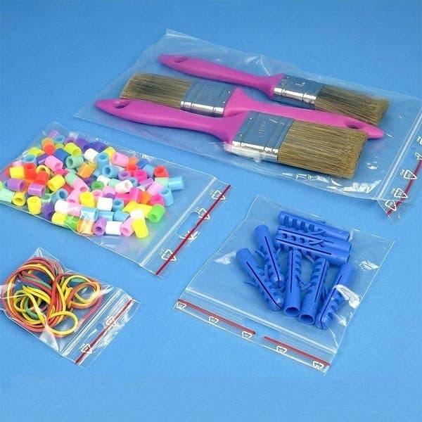 100-pack - 7x10cm Ziplock/Blixtlåspåsar Skrivfält / Zip Lock