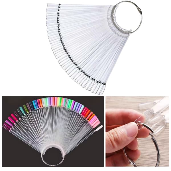 Display Tips with Ring - 50 Pcs Display Samples for Nail Polish - Nail Swatch Sticks