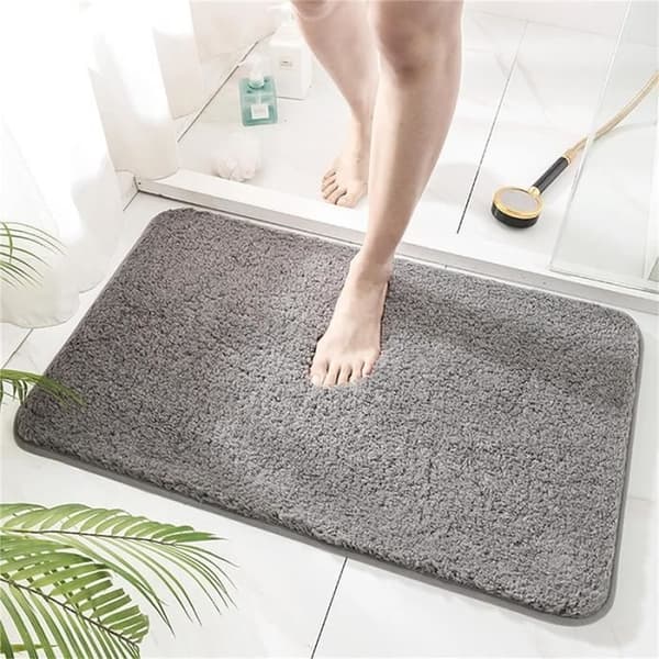 Non-slip bathroom mat absorbent bathroom mat soft microfiber mat machine washable 40*60cm, grey