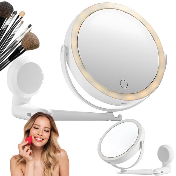 Makeup Mirror LED - Rotatable Magnifying Mirror with 360° Wall Mount