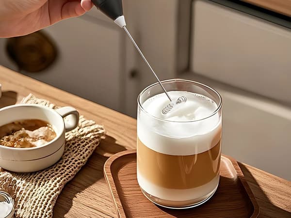 Mini-mælkeskummer - Elektrisk piskeris med 3 tilstande