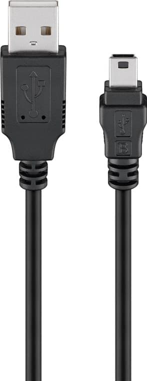 USB-A til Mini-B-kabel, 0,15 m, svart