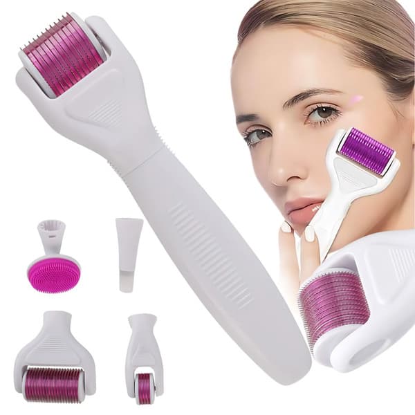 6-i-1 Derma Roller Kit til Microneedling Ansigt, Hals & Krop