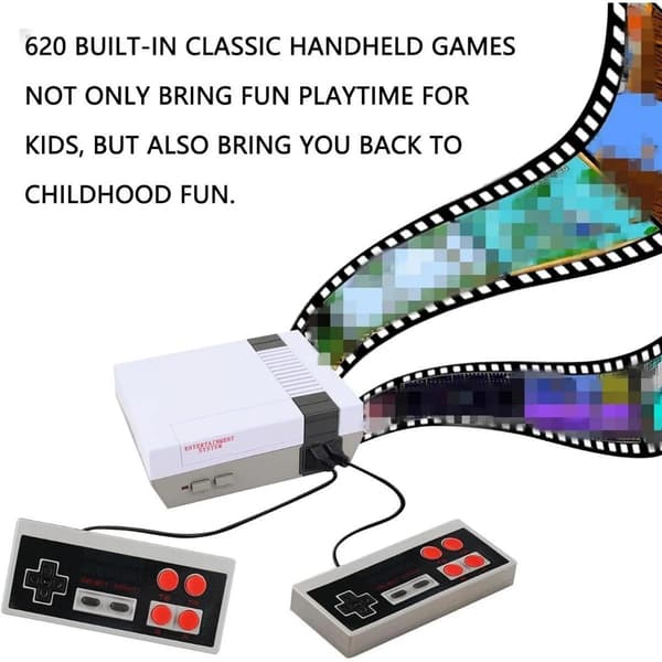 Classic Gaming Console with 620 Built-in Games and AV Output