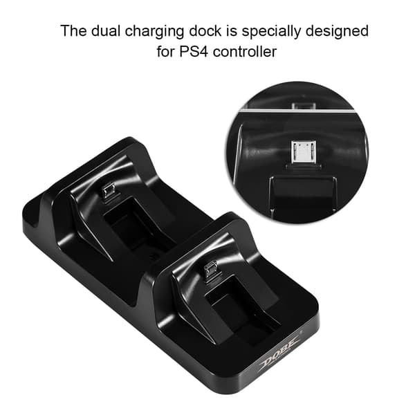 Dobbelt Opladningsstation Dockingstation Stativ USB-oplader til PlayStation 4 PS4 Spilcontroller