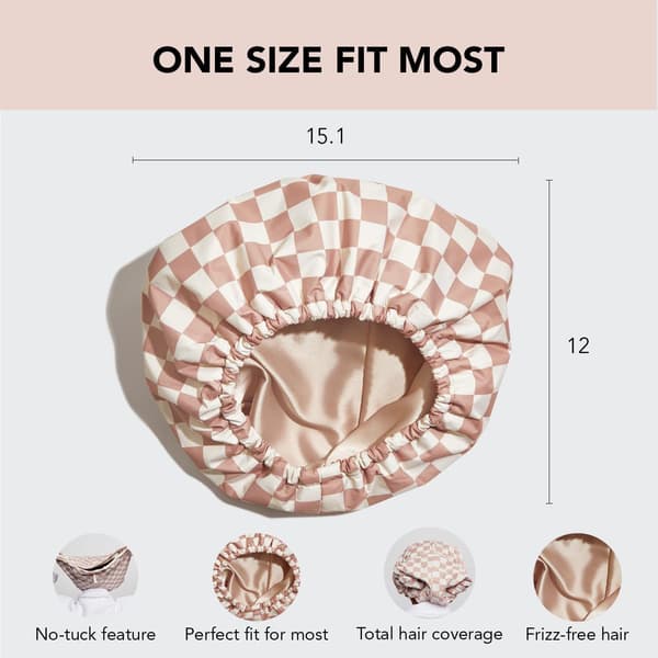 Double-Layer Waterproof Shower Cap coffee