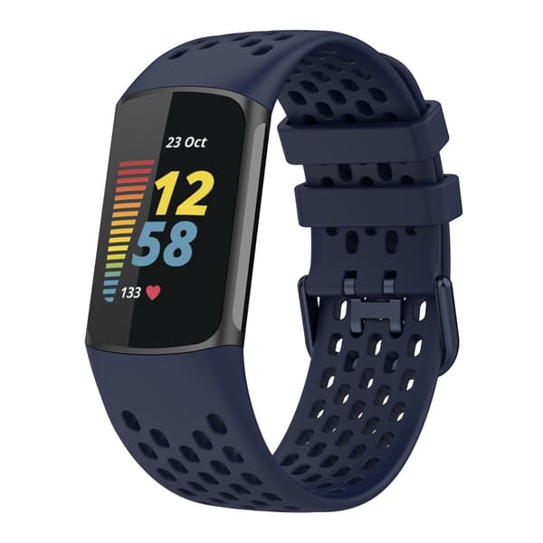 Silikonarmbånd for Fitbit Charge 6/5 Mørkeblå