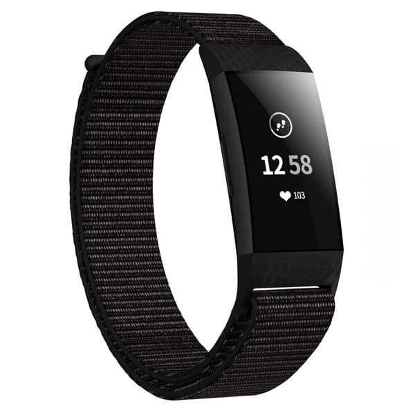 Fitbit Charge 3/4 armbånd nylon Svart