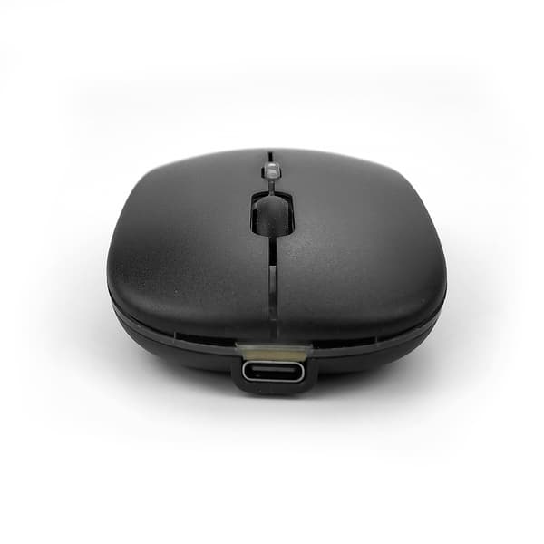 Trådløs mus - 2,4G + Bluetooth, dobbel modus, belyst svart
