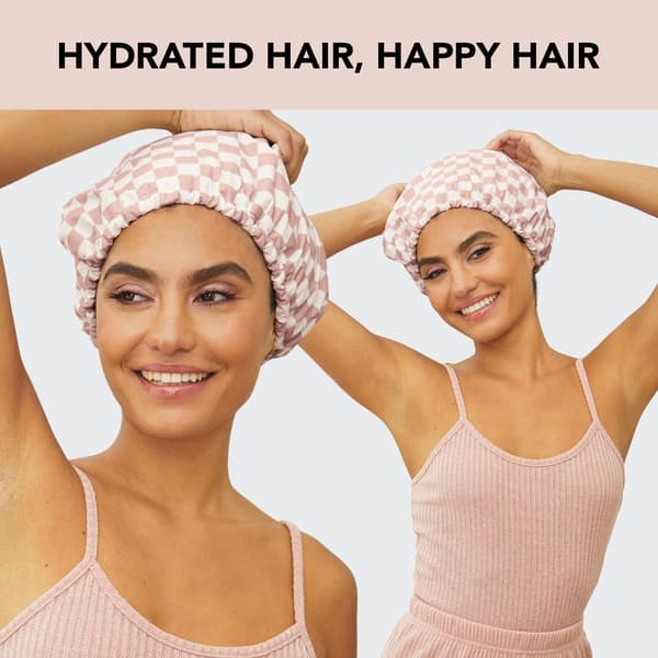 Double-Layer Waterproof Shower Cap coffee