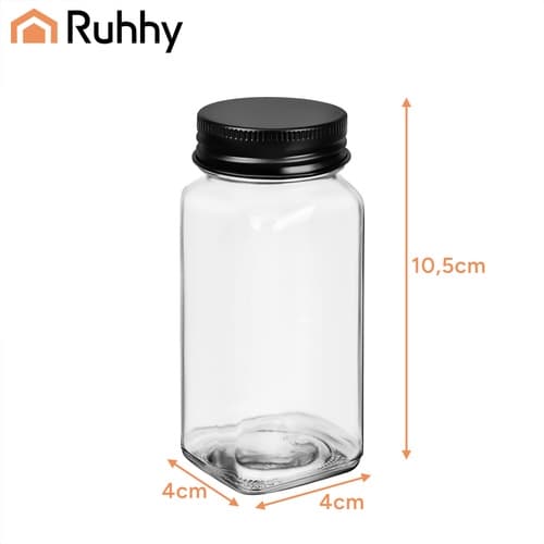 Spice Jars Glass with Labels & Accessories - 120 ml - 24-Pack
