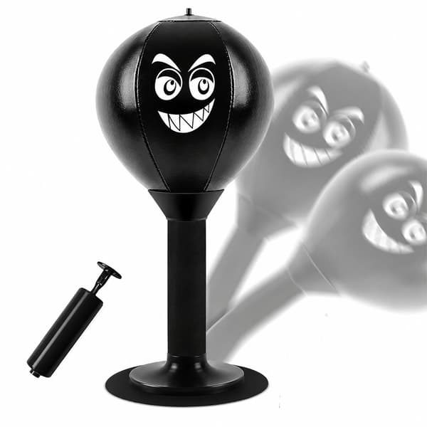 Table Mounted Boxing Ball for Stress Reduction with Suction Cup & Pump Black