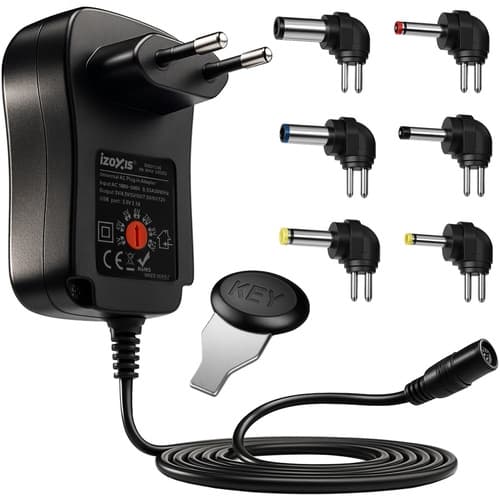 6-i-1 Universal Strømadapter - 3-12V 30W