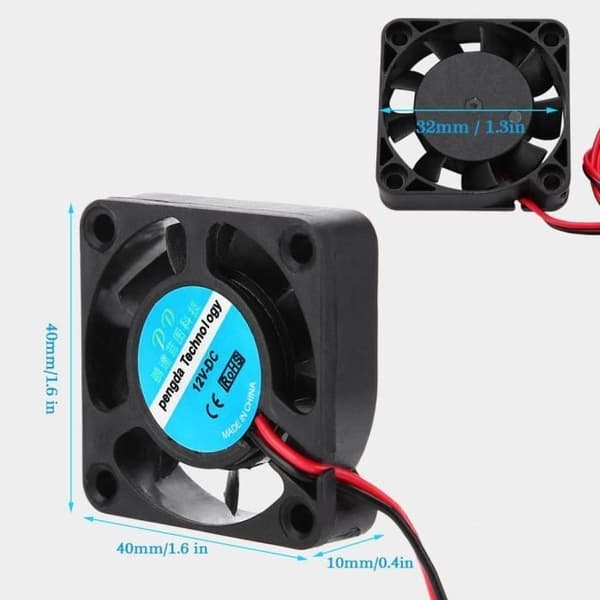 4 pcs 12V 4010 Cooling Fan for 3D Printer - Large Air Volume (6.7CFM)