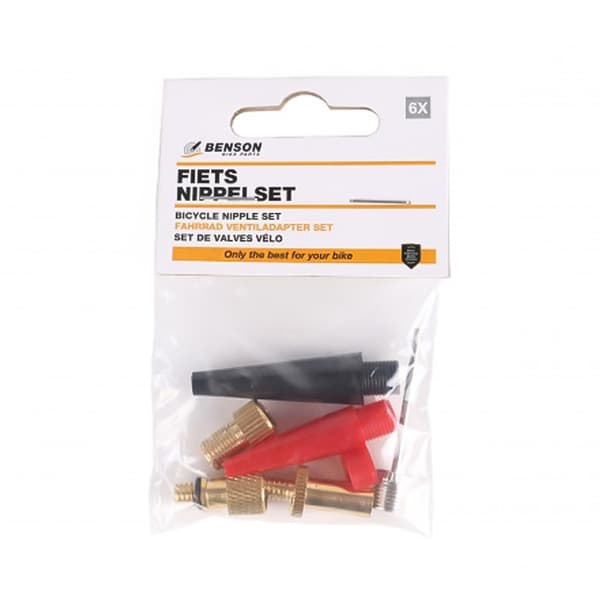 6-Pack Nipple Set - Nipples for Bicycle and Pump