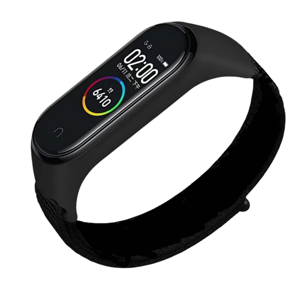 Nylon urrem til Xiaomi Mi Band 3/4/5/6/7 Sort