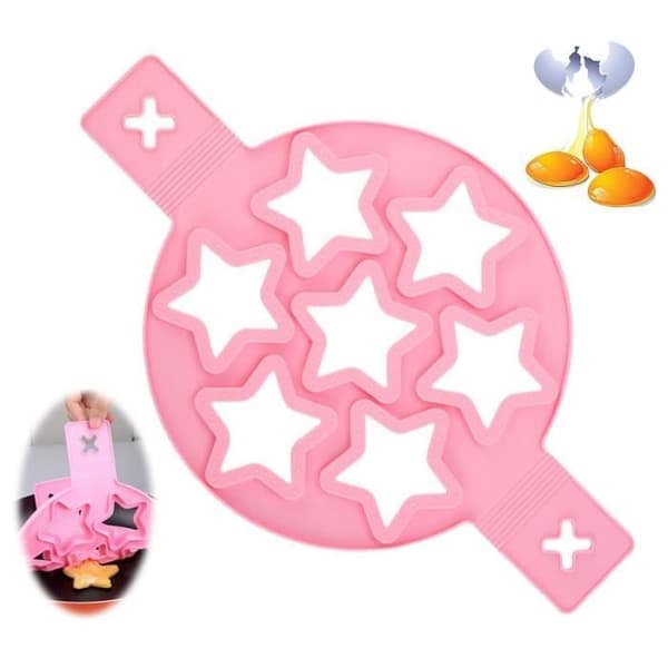 (Rosa) Eggform - Noname - Stjerneform - Matsikker Silikon - 37,5x23,2cm - Rosa