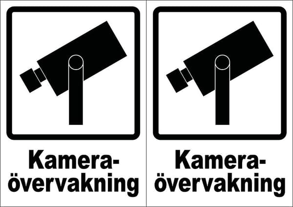 2-pakkaus - Kameravalvonta - Kyltti (A5)