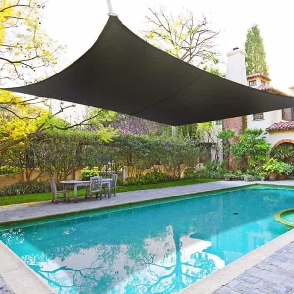 Waterproof Rectangular Shade Sail 2 x 3 meters - Grey - UV Protection - Easy to Install and Remove