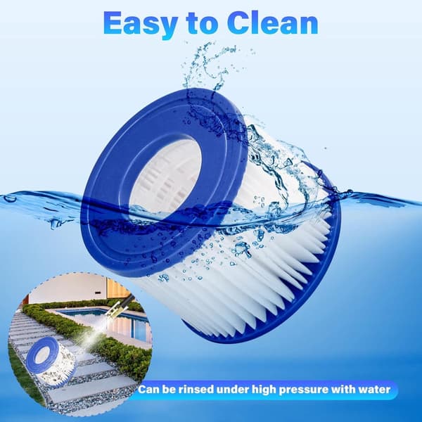 4 x Filter VI til swimmingpool - til Bestway Miami, Lay-Z-Spa Poolfilter - Filterpatron VI
