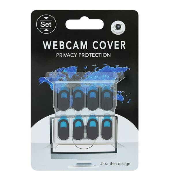 Webcam Privacy Cover Black 8-pack