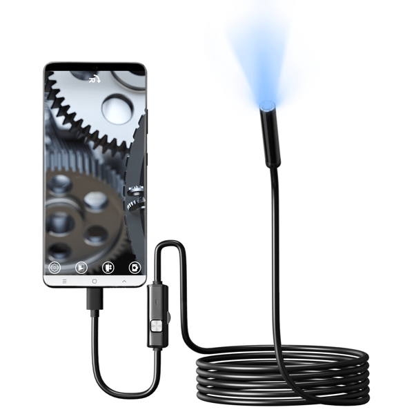USB-C Endoskop for Android/Windows IP67 vanntett Svart 5m