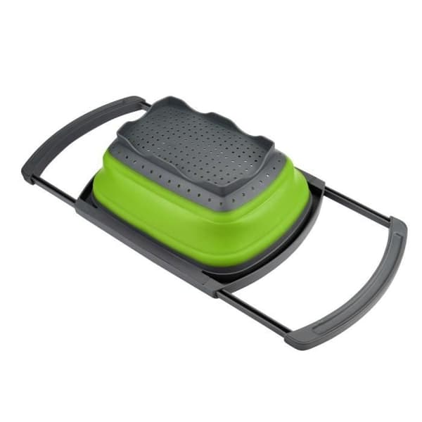 New Kitchen Foldable Silicone Colander for Fruits and Vegetables, Green