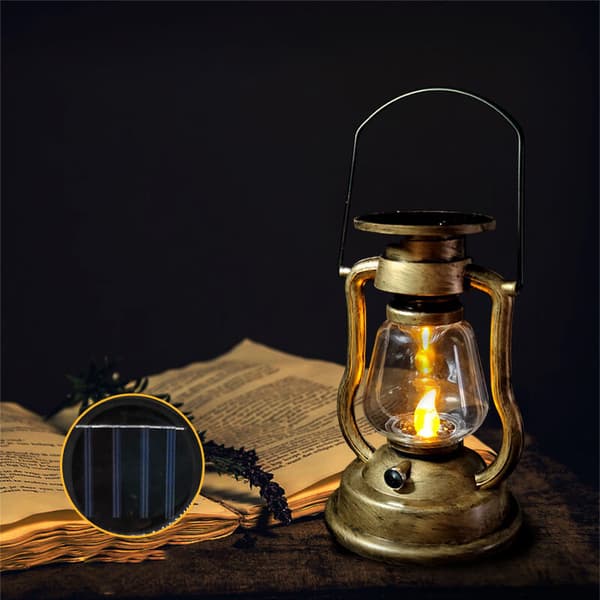 Solcellelamper LED-flimrende lampe Solcellelygte Udendørs Havebelysning-Guld