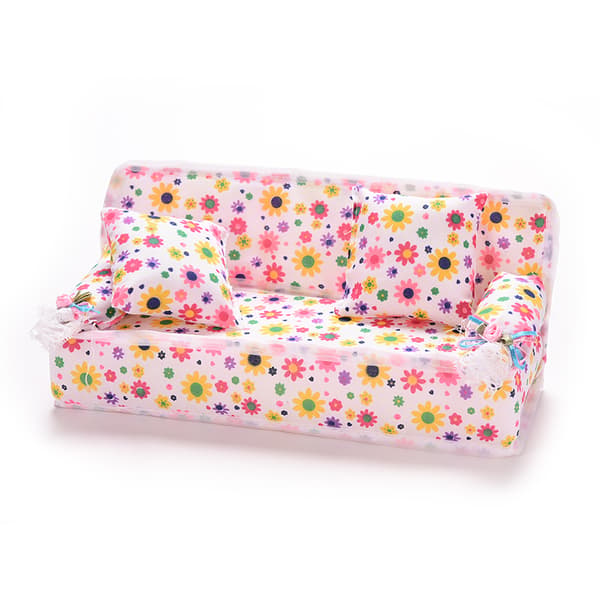 3 stk/sett Sofa Sofa 2 Puter For Barbies Barn Dukkehus