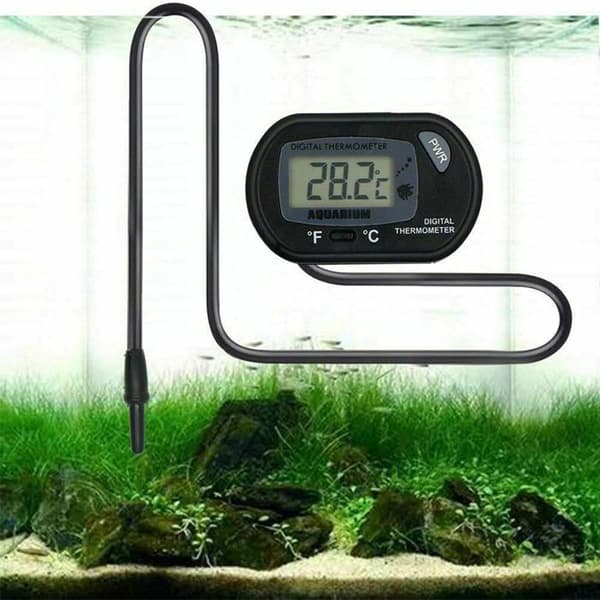 Digitalt LCD-akvarietermometer med temperatursensor og sugekop