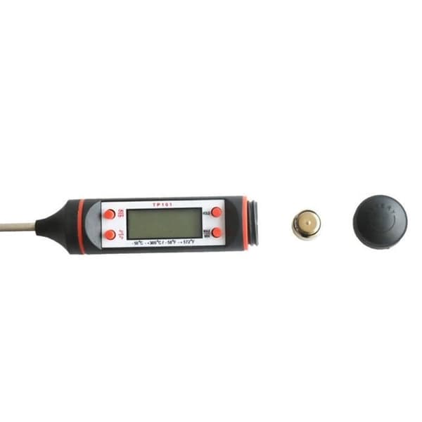 Sort bil klimaanlæg udløbstermometer, lang sonde LCD-display, digitalt termometer -50°C ~ +300°C