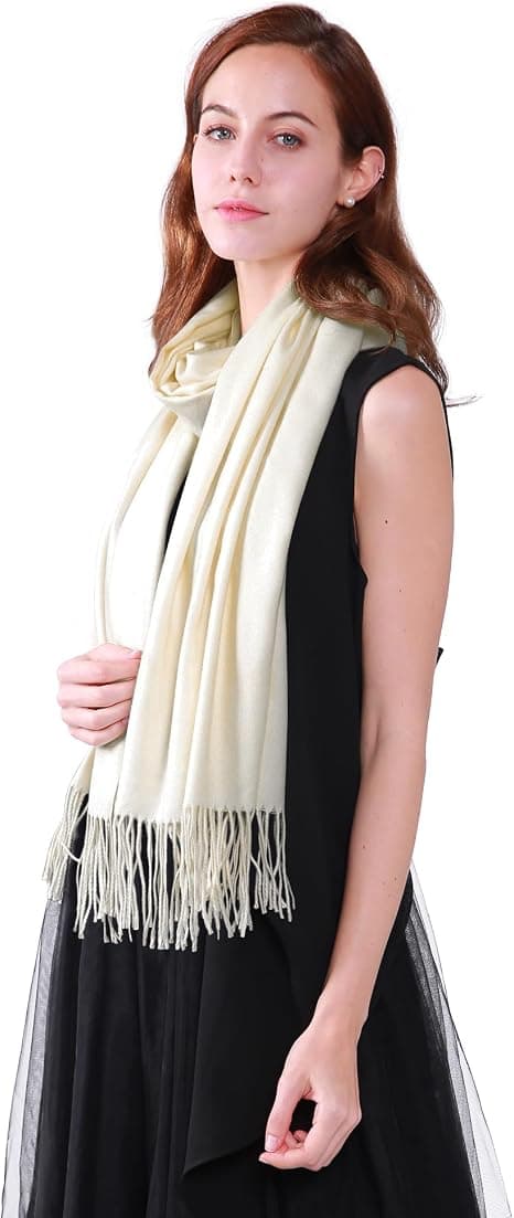 Dame Skjerf Kvinner Pashmina Sjal Wraps Bruder Brudepiker Bryllup Aftenkjoler Solid Farge, Beige