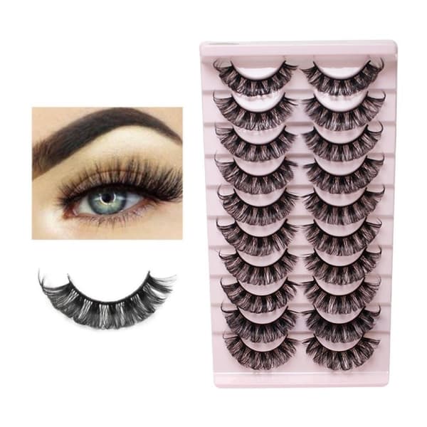 10-pair False Eyelashes - Natural Look Volume Lash Set - TK02