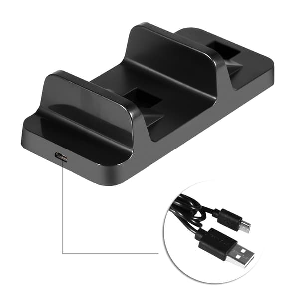 Dobbelt Opladningsstation Dockingstation Stativ USB-oplader til PlayStation 4 PS4 Spilcontroller
