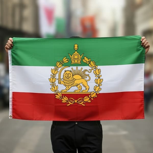 Iran Flag Løve (2017) - 150 x 90 cm