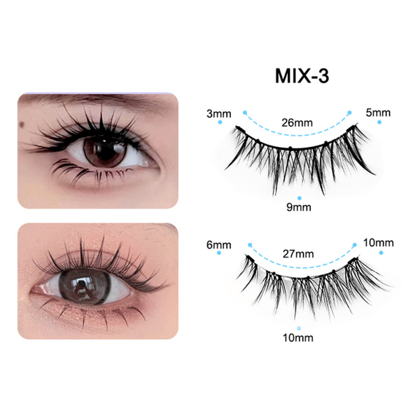 Magnetic Reusable Eyelashes with Applicator, 2 Pairs Model 3