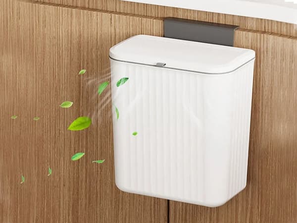 Waste Bin 9 L - Hanging Waste Bin with Lid for Cabinet Door