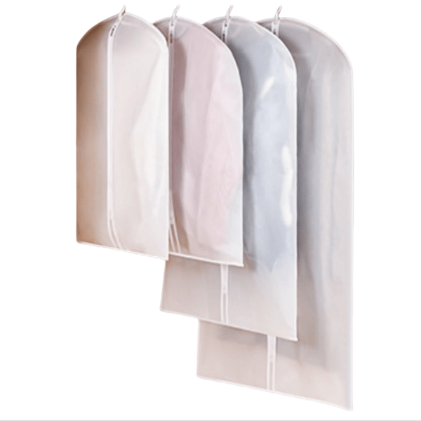 5-pack Garment Bags for Clothes Storage, Breathable PEVA Dust Covers with Zipper M