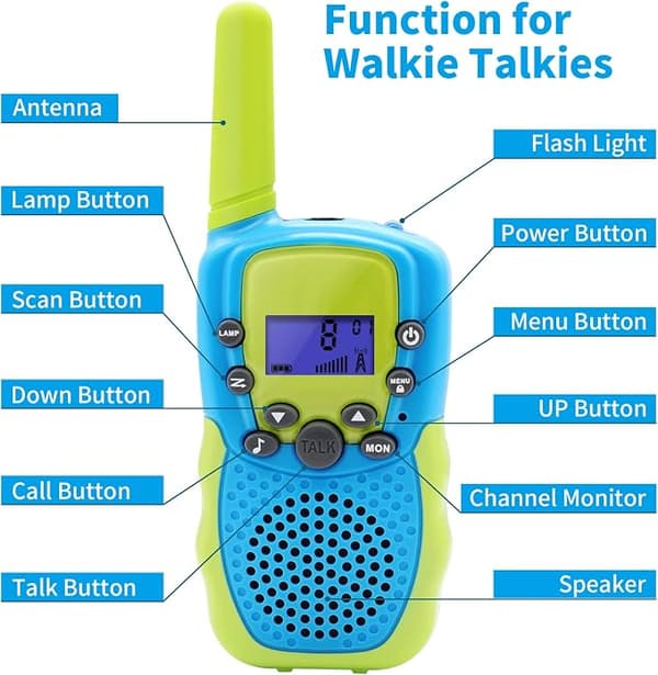 2-pakning Walkie Talkies for barn 3 4 5 6 7 år, gutter og jenter