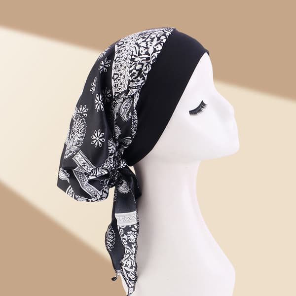Satin Printed Tie Chemo Cap - Comfortable Headwear