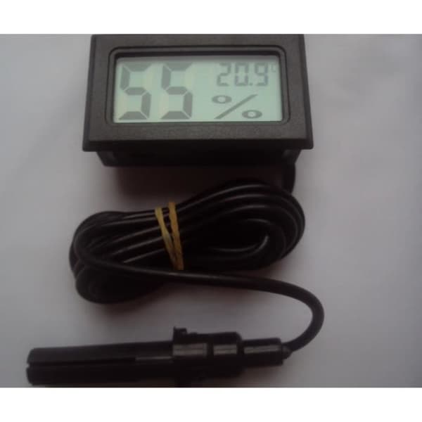 Hygrometer Termometer KABEL 1m50 PROBE + Batterier krybdyr skildpadde slange hydrometer terrarium