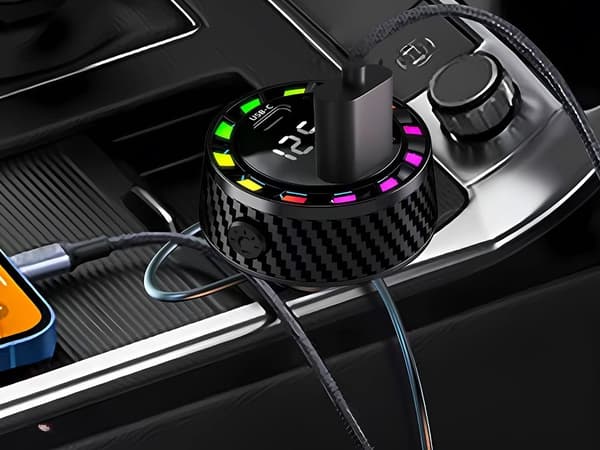 Billader USB-C 14 W + USB-A 15 W - Hurtiglader til sigarettenneruttak