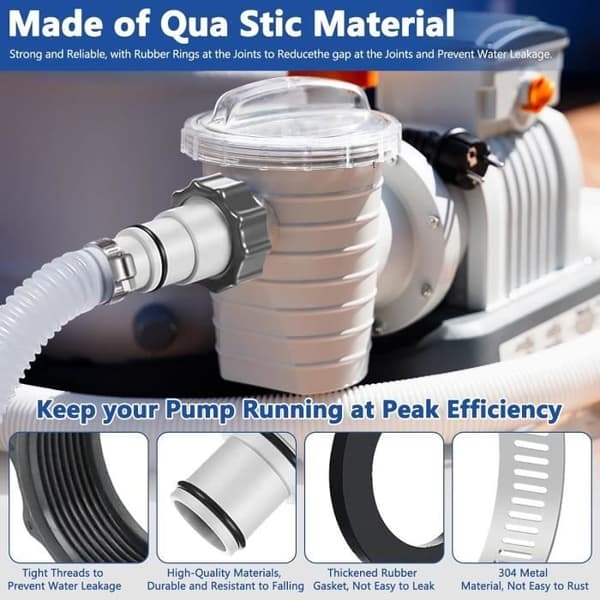 Pool hose adapter 32-38mm, 4 pcs. replacement hose adapters, pool adapter connector for pump, pool hose Ø 32-38mm